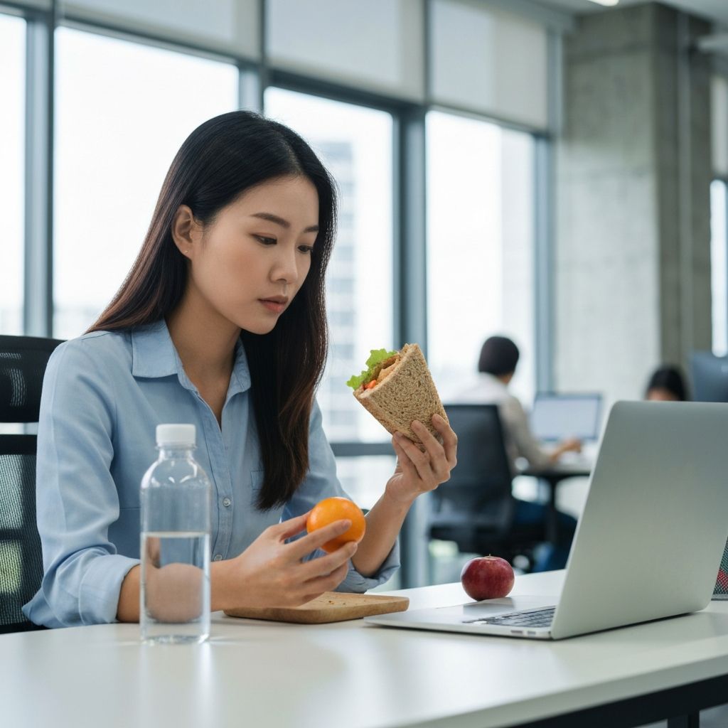 Zaposlena osoba pri radnom stolu sa hranovim proizvodima - prilagođeni izbori, praktičan pristup